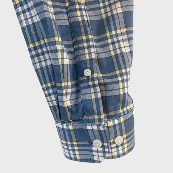 L.L. Bean Traditional Fit Plaid Shirt Mens Size XLT Blue Long-Sleeve Button Down - Picture 8 of 13